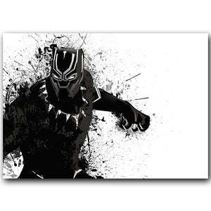 Black Panther Silk Fabric Wall Poster